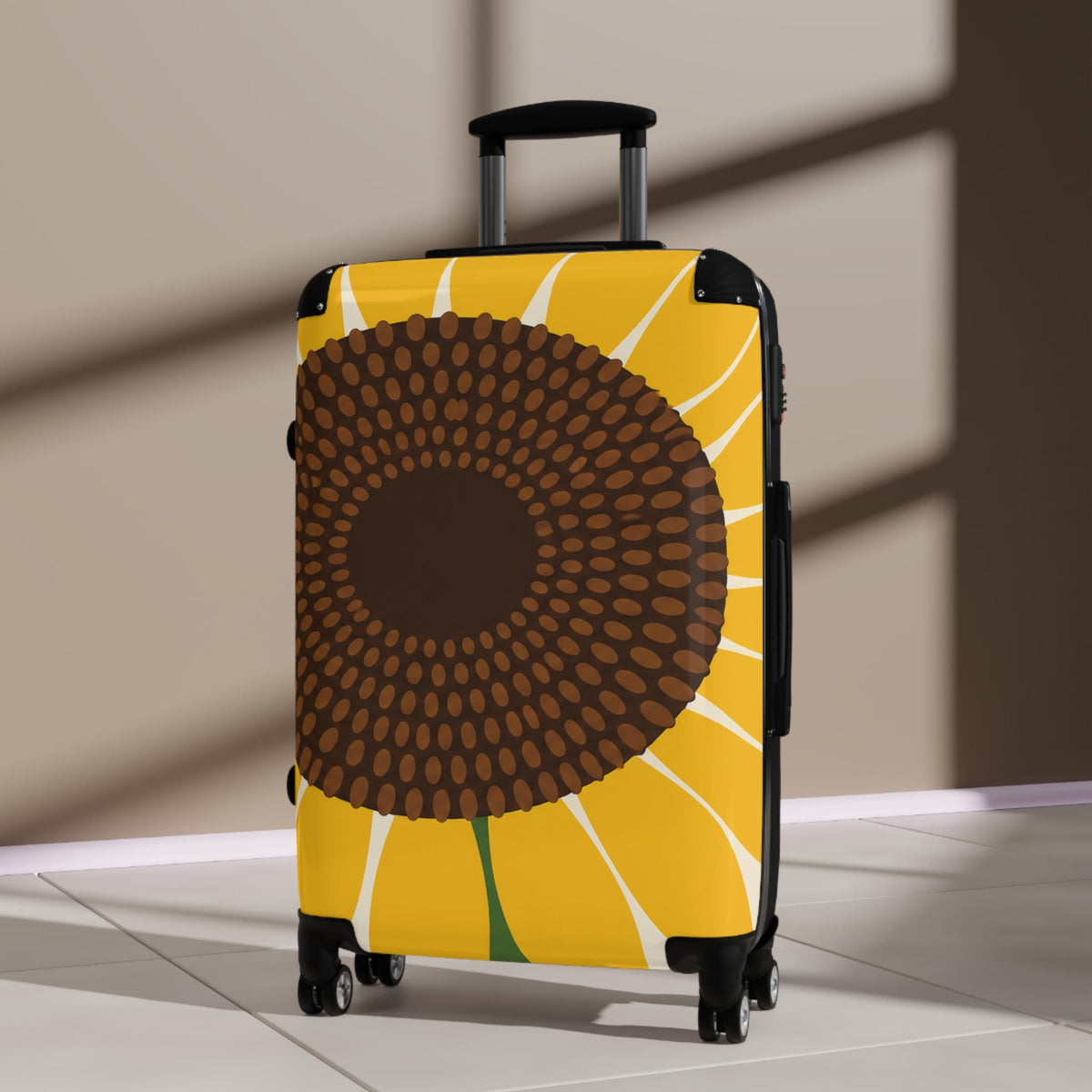 Bold Sunflower Suitcase | Personalized Hard Shell Luggage