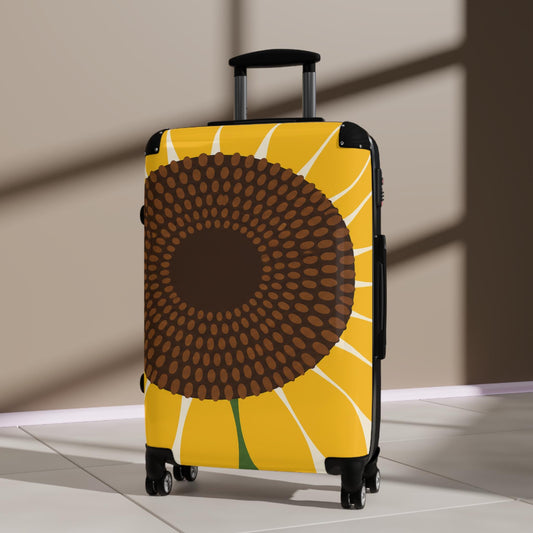 Bold Sunflower Suitcase | Personalized Hard Shell Luggage