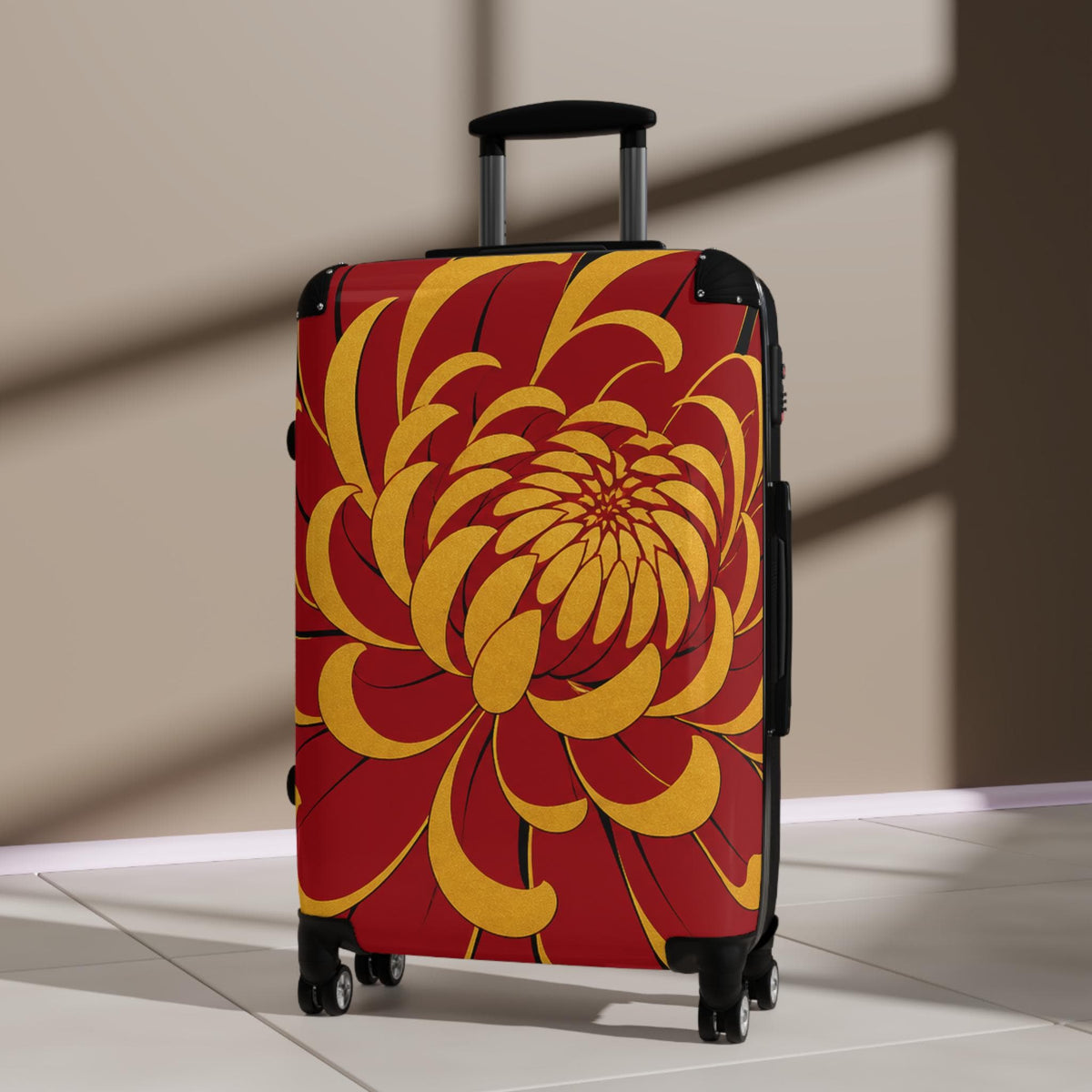 Bold Chrysanthemum Suitcase | Personalized Hard Shell Luggage