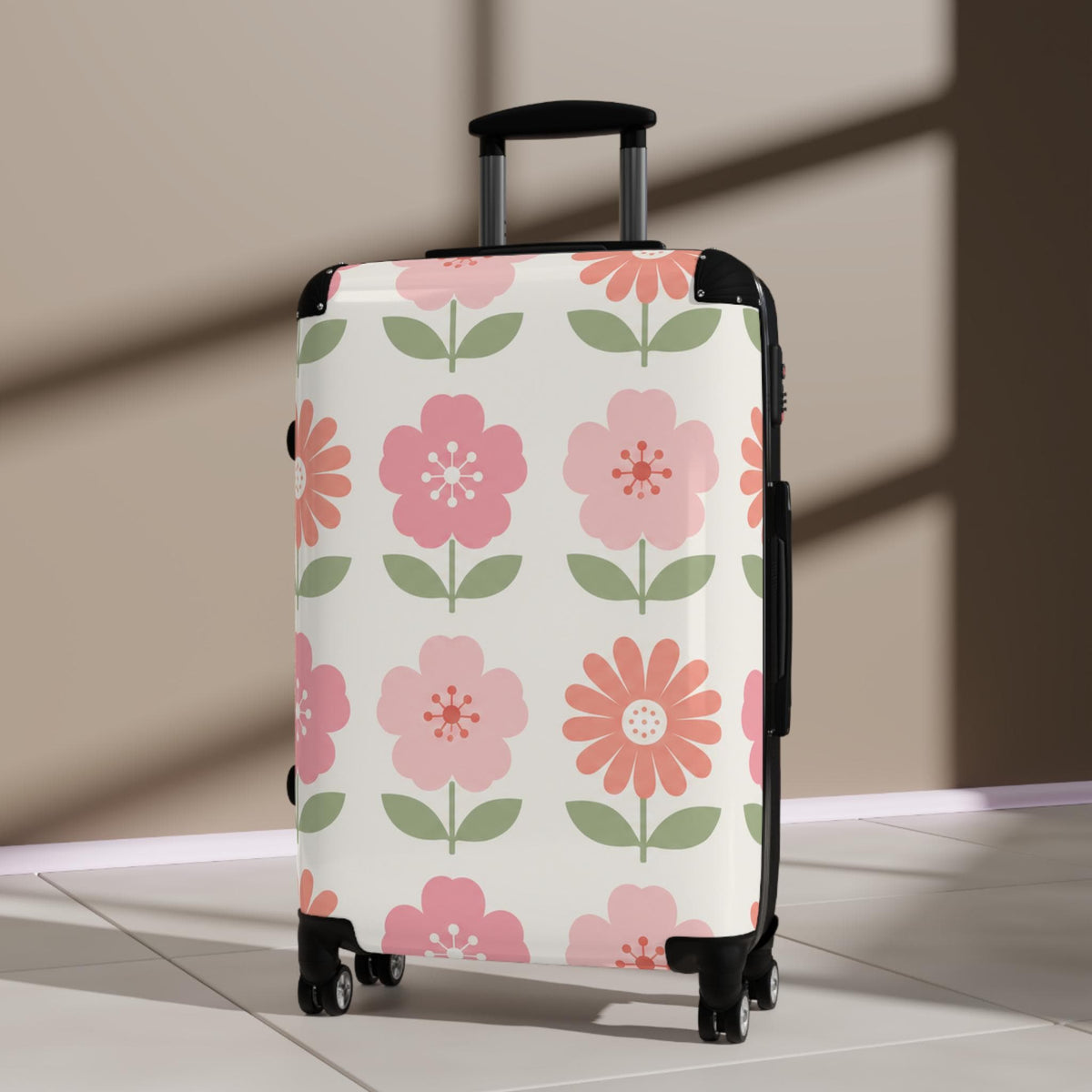 Blossom Grid Suitcase | Personalized Hard Shell Luggage