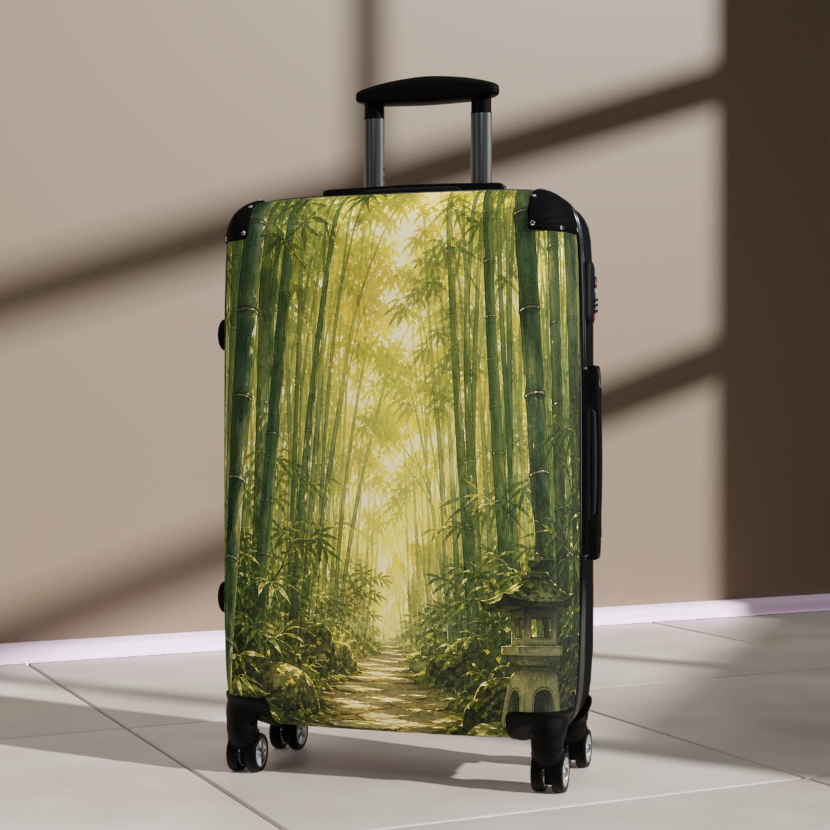 Bamboo Forest Zen Path Suitcase | Personalized Hard Shell Luggage