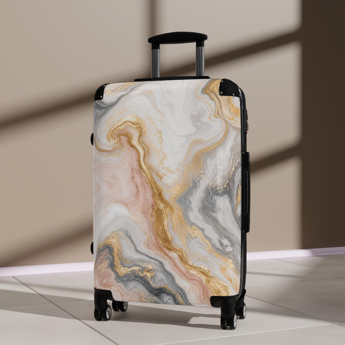 Abstract Marble Swirl Suitcase | Personalized Hard Shell Luggage