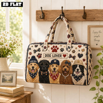 Personalized Dog Lover Travel Bag, Quilted Pet Tote, Dog Mom Gift, Pet Lover Bag, Puppy Gift, Custom Name, Gift 2026, Animal Lover Gift