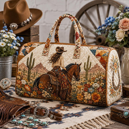 Western Cowgirl Horse Travel Bag, Cowboy Rodeo Duffel, Desert Wildflower Gift, Cowgirl Adventure Bag, Ranch, Western Decor, Fun, Gift 2026