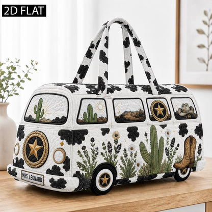 Western Cowgirl Camper Duffel, Cactus Travel Bag, Rodeo Road Trip Gift, Quilted Horse Trailer Bag, Ranch Lover Present, Travel Gift 2026