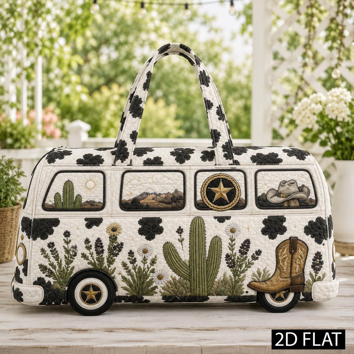 Western Cowgirl Camper Duffel, Cactus Travel Bag, Rodeo Road Trip Gift, Quilted Horse Trailer Bag, Ranch Lover Present, Travel Gift 2026
