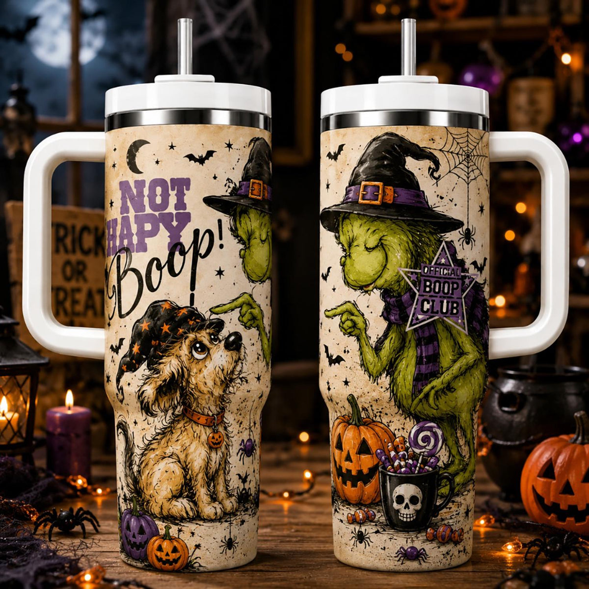 Personalized Halloween Tumbler 40oz, Funny Boop Halloween Cup, Spooky Witch Gift, Halloween Gift For Her