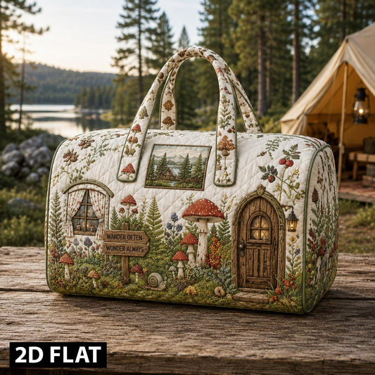 Woodland Mushroom Duffle Bag, Forest Cottagecore Weekender, Nature Travel Bag, Personalized Camping Gift, Gift 2026, Hiking Adventure Tote