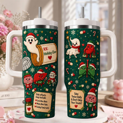 Personalized Pharmacy Tumbler 40oz, Custom Medicine Christmas Cup, Pharmacist Holiday Tumbler, Pharmacy Christmas Gift