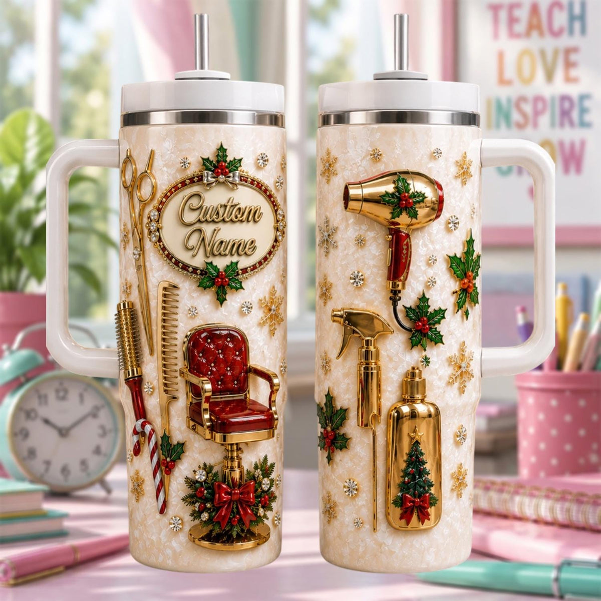 Personalized Hairstylist Tumbler 40oz, Hairdresser Christmas Tumbler, Beauty Salon Gift, Stylist Gift