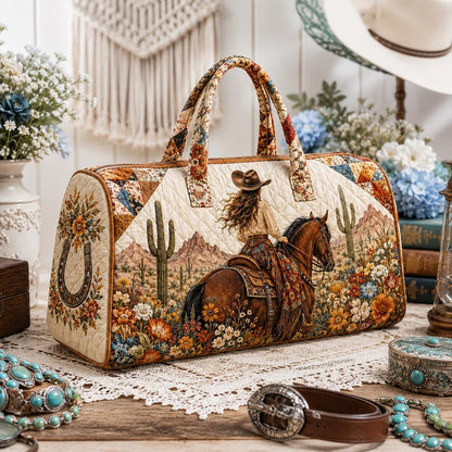 Western Cowgirl Horse Travel Bag, Cowboy Rodeo Duffel, Desert Wildflower Gift, Cowgirl Adventure Bag, Ranch, Western Decor, Fun, Gift 2026