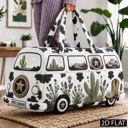 Western Cowgirl Camper Duffel, Cactus Travel Bag, Rodeo Road Trip Gift, Quilted Horse Trailer Bag, Ranch Lover Present, Travel Gift 2026