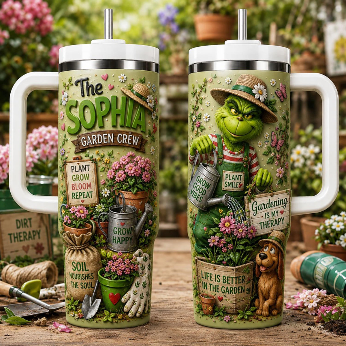 Personalized Gardening Tumbler 40oz, Custom Garden Crew Name Cup, Funny Gardener Tumbler, Gardening Gift For Plant Lovers