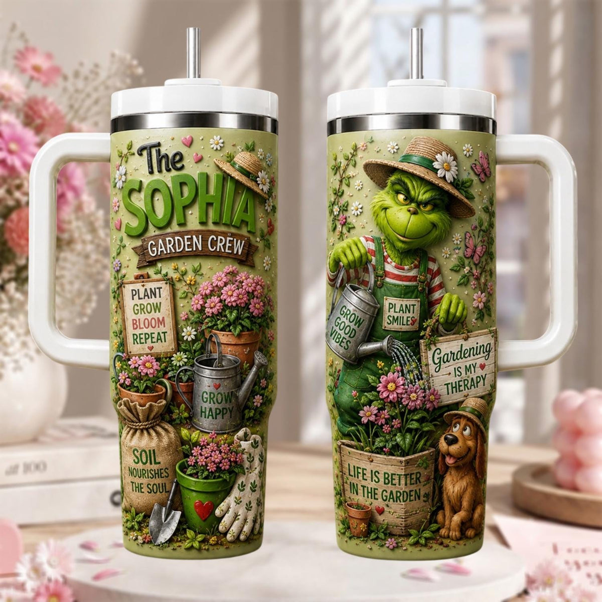 Personalized Gardening Tumbler 40oz, Custom Garden Crew Name Cup, Funny Gardener Tumbler, Gardening Gift For Plant Lovers