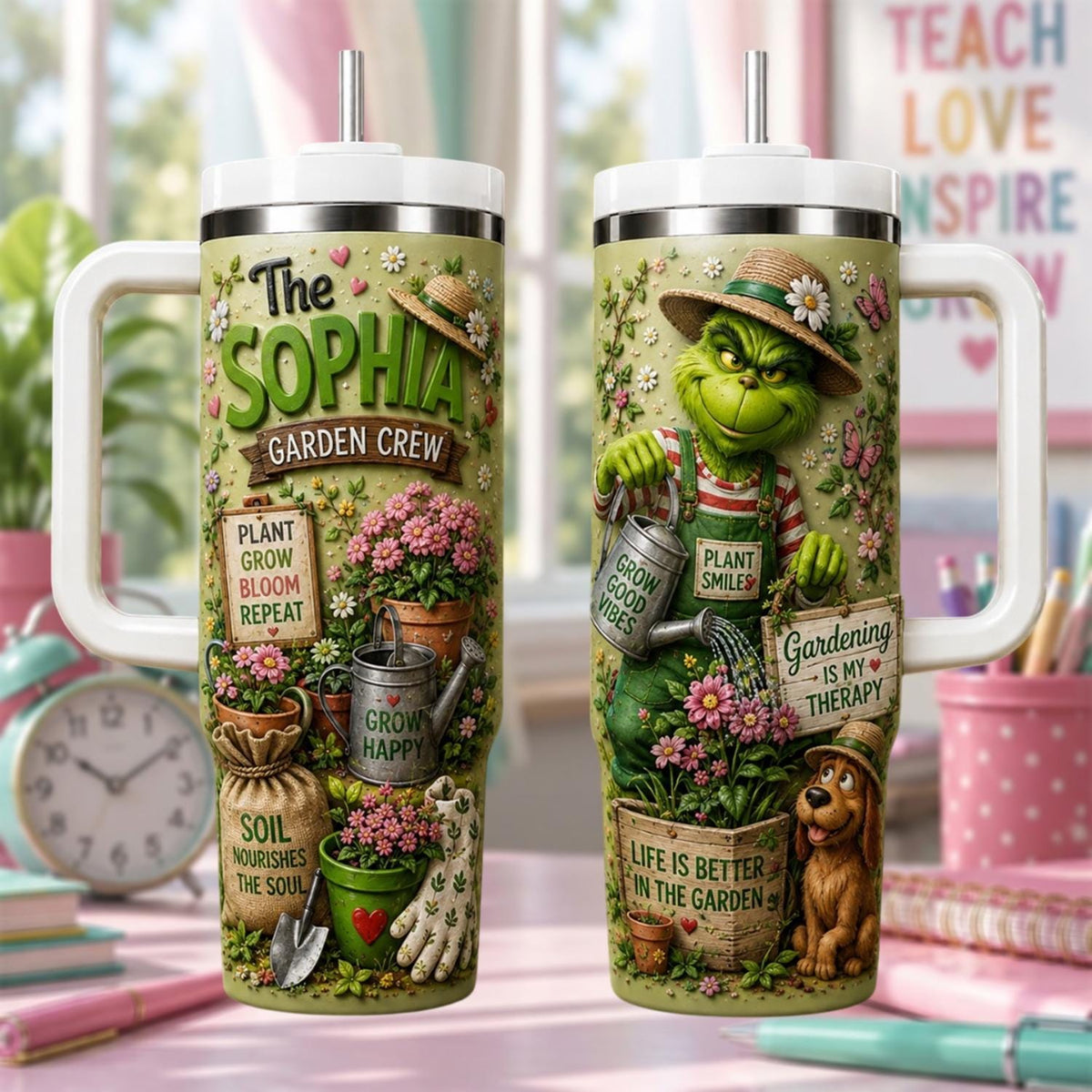 Personalized Gardening Tumbler 40oz, Custom Garden Crew Name Cup, Funny Gardener Tumbler, Gardening Gift For Plant Lovers