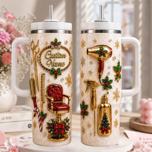 Personalized Hairstylist Tumbler 40oz, Hairdresser Christmas Tumbler, Beauty Salon Gift, Stylist Gift