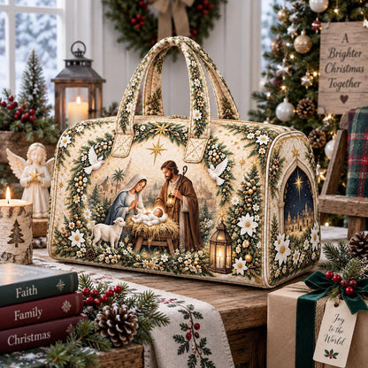Personalized Nativity Christmas Travel Bag, Religious Duffle Bag, Custom Name Carryall, Christian Holiday Gift, Faith Family Bag, Gift 2026