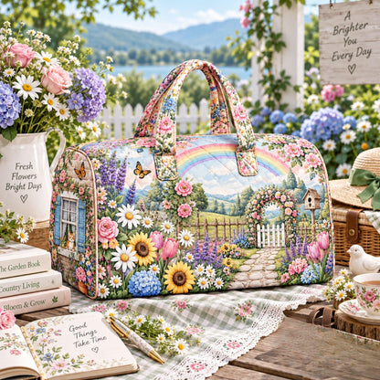 Personalized Horse Floral Travel Bag, Equestrian Duffle Bag, Custom Name Carryall, Garden Horse Lover, Country Travel Bag, Gift 2026